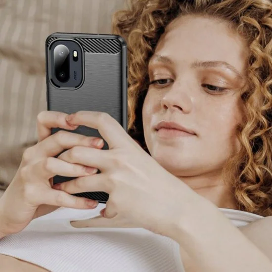 Калъф за OnePlus 15R - Techsuit Carbon Silicone - Черен