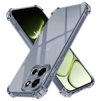Калъф за OnePlus Nord 6 - Shockproof Clear Silicone - Techsuit - Сив (Smoke Black)