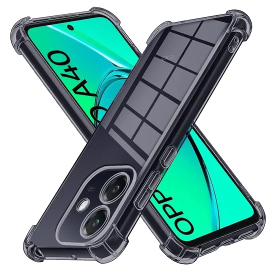 Калъф за Oppo A40 4G - Techsuit - Удароустойчив Clear Silicone - Опушено Черен