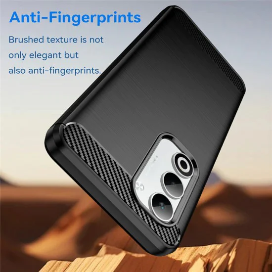 Калъф за Oppo A5 4G - Techsuit - Carbon Silicone - Черен