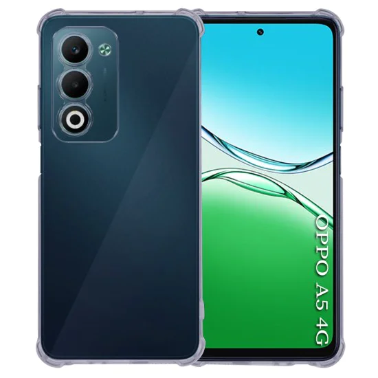 Калъф за Oppo A5 4G - Techsuit - Удароустойчив Clear Silicone - Опушено Черен