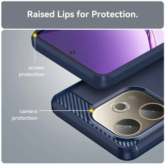 Калъф за Oppo A5 Pro 4G / A5 Pro 5G - Techsuit - Carbon Silicone - Син