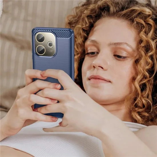 Калъф за Oppo A5 Pro 4G / A5 Pro 5G - Techsuit - Carbon Silicone - Син