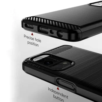 Калъф за Oppo A54 5G / A74 5G / OnePlus Nord N200 5G - Carbon Silicone - Черен