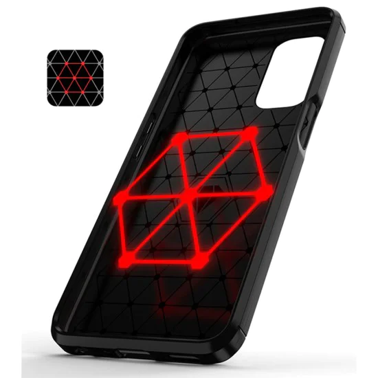 Калъф за Oppo A54 5G / A74 5G / OnePlus Nord N200 5G - Carbon Silicone - Черен