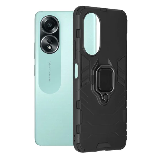 Калъф за Oppo A58 4G - Силиконов щит - Черен