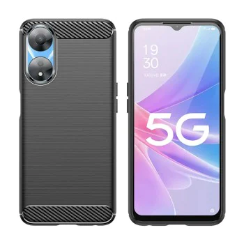 Калъф за Oppo A58 5G / A78 5G - Carbon Silicone - Черен