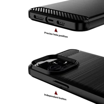 Калъф за Oppo A6 4G / A6x 4G / 5G / A6k 4G - Carbon Silicone - Techsuit - Черен