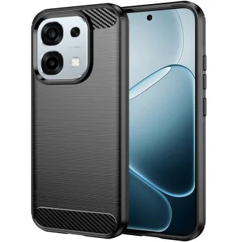 Калъф – Oppo A6 Pro 4G / 5G – Techsuit Carbon Silicone – Черен