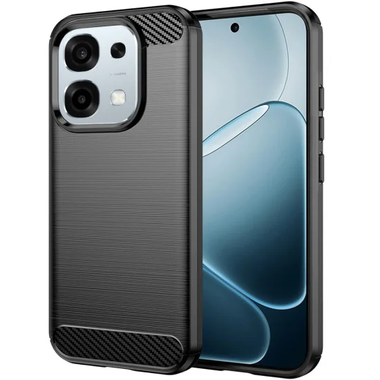 Калъф – Oppo A6 Pro 4G / 5G – Techsuit Carbon Silicone – Черен