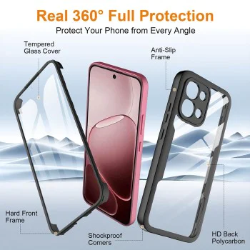 Калъф за Oppo A6 Pro 4G / 5G - Techsuit ColorVerse 360 Series + Протектор - Черен