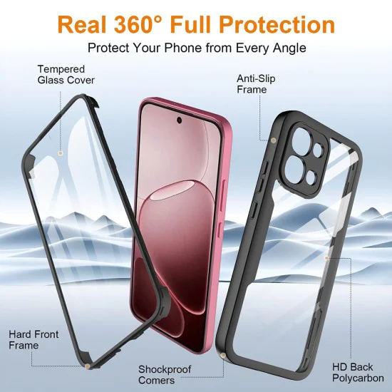 Калъф за Oppo A6 Pro 4G / 5G - Techsuit ColorVerse 360 Series + Протектор - Черен
