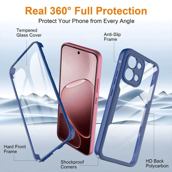 Калъф за Oppo A6 Pro 4G / 5G - Techsuit ColorVerse 360 Series + Протектор - Син