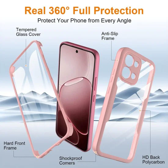 Калъф за Oppo A6 Pro 4G / A6 Pro 5G - ColorVerse 360 Series + протектор - Techsuit - Розов