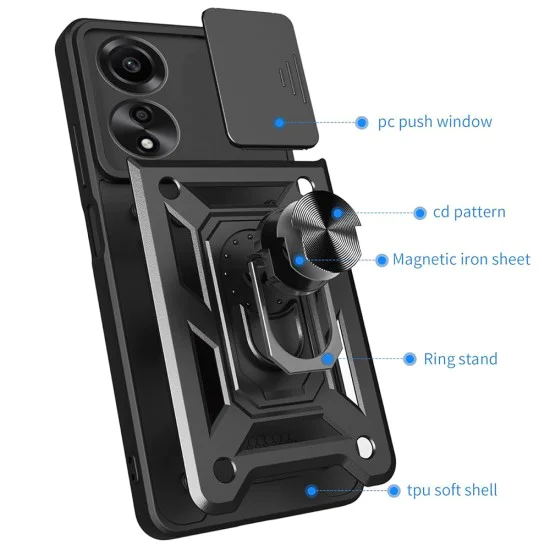 Калъф за Oppo A60 4G - CamShield Series - черен