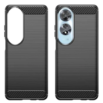 Калъф за Oppo A60 4G - Carbon Silicone - Черен