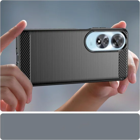 Калъф за Oppo A60 4G - Carbon Silicone - Черен
