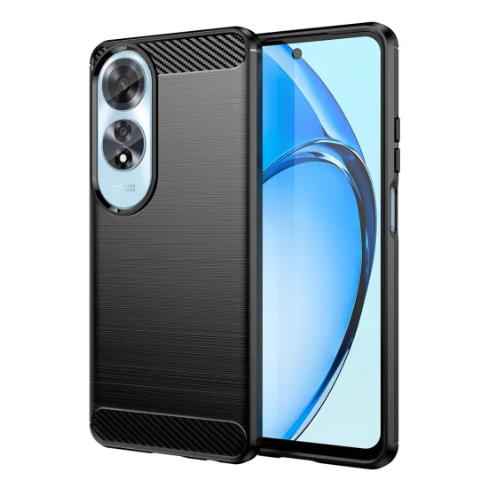 Калъф за Oppo A60 4G - Carbon Silicone - Черен