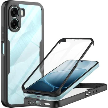 Калъф за Oppo A6x 4G / 5G / A6k 4G - ColorVerse 360 Series + протектор - Techsuit - Черен