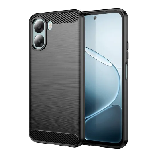 Калъф за Oppo A6x 4G / A6x 5G - Carbon Silicone - Techsuit - Черен