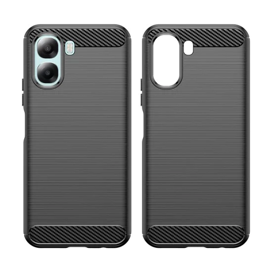 Калъф за Oppo A6x 4G / A6x 5G - Carbon Silicone - Techsuit - Черен