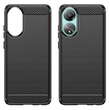 Калъф за Oppo A78 4G - Carbon Silicone - Черен