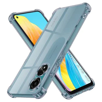 Калъф за Oppo A78 4G - Techsuit - Удароустойчив Clear Silicone - Опушено Черен
