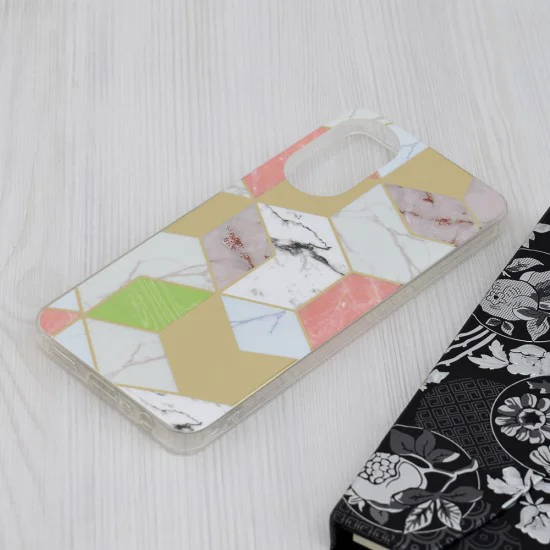 Калъф за Oppo A78 4G - серия Marble - лилав шестостен