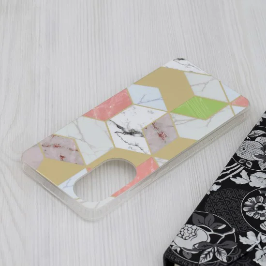 Калъф за Oppo A78 4G - серия Marble - лилав шестостен