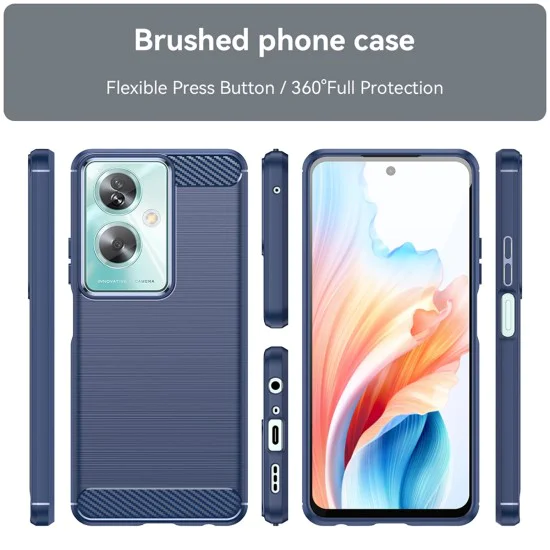 Калъф за Oppo A79 5G / OnePlus Nord N30 SE - Carbon Silicone - Blue