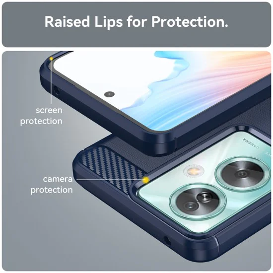 Калъф за Oppo A79 5G / OnePlus Nord N30 SE - Carbon Silicone - Blue