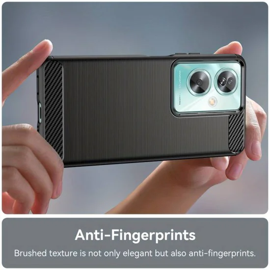 Калъф за Oppo A79 5G / OnePlus Nord N30 SE - Carbon Silicone - Черен