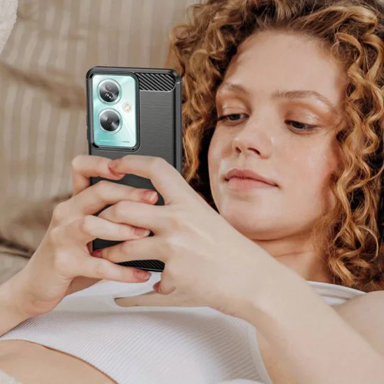 Калъф за Oppo A79 5G / OnePlus Nord N30 SE - Carbon Silicone - Черен
