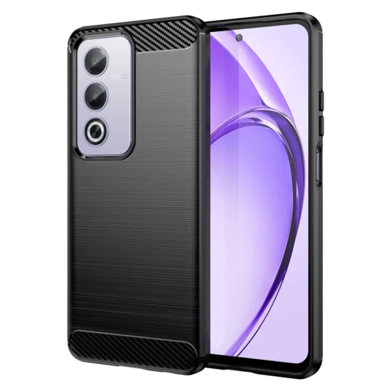 Калъф за Oppo A80 5G - Carbon Silicone - Черен