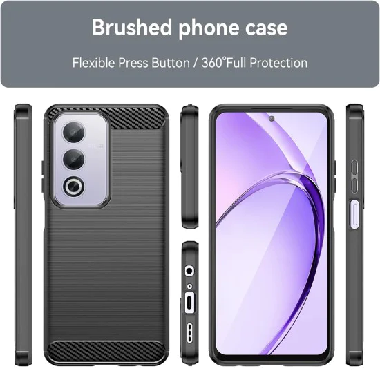Калъф за Oppo A80 5G - Carbon Silicone - Черен
