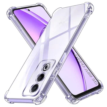 Калъф за Oppo A80 5G - Удароустойчив Clear Clear Silicone - Clear