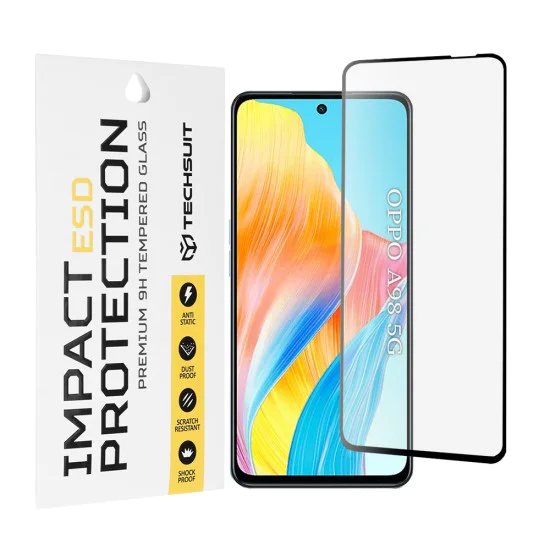 Калъф за Oppo A98 5G / A79 5G / A58 4G / OnePlus Nord N30 SE - ESD стъкло - черен