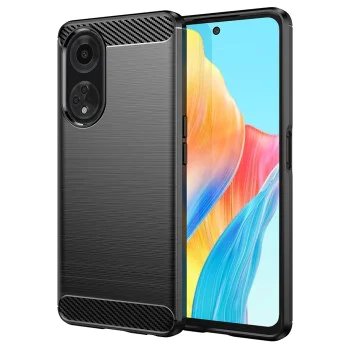 Калъф за Oppo A98 5G - Carbon Silicone - Черен