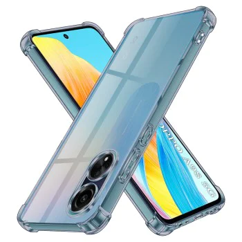 Калъф за Oppo A98 5G - Techsuit - Удароустойчив Clear Silicone - Опушено Черен