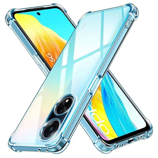 Калъф за Oppo A98 5G - Удароустойчив прозрачен силикон - Прозрачен