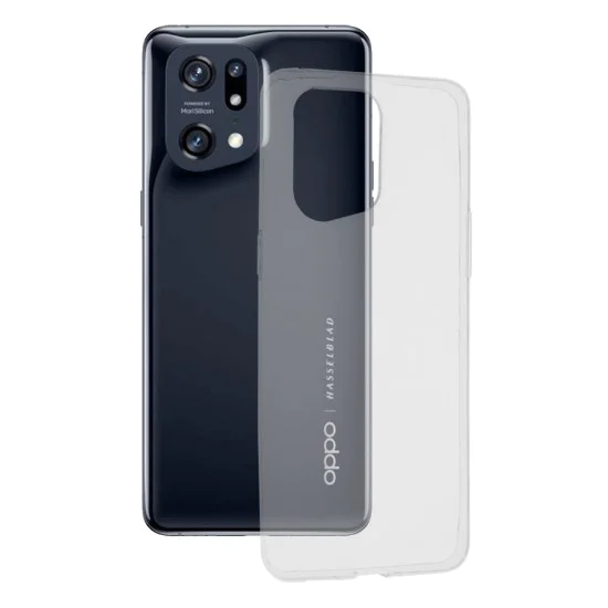 Калъф за Oppo Find X5 Pro - Прозрачен силикон - Прозрачен