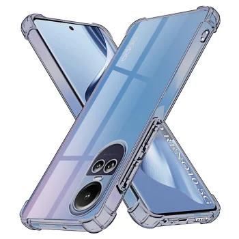 Калъф за Oppo Reno10 / Reno10 Pro - Techsuit - Удароустойчив Clear Silicone - Опушено Черен