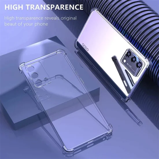 Калъф за Oppo Reno10 / Reno10 Pro - Удароустойчив прозрачен силикон - прозрачен