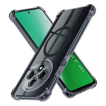 Калъф за Oppo Reno12 F 4G / Reno12 F 5G / Reno12 FS 4G / Reno12 FS 5G - Techsuit - Удароустойчив Clear Silicone MagSafe - Черен дим