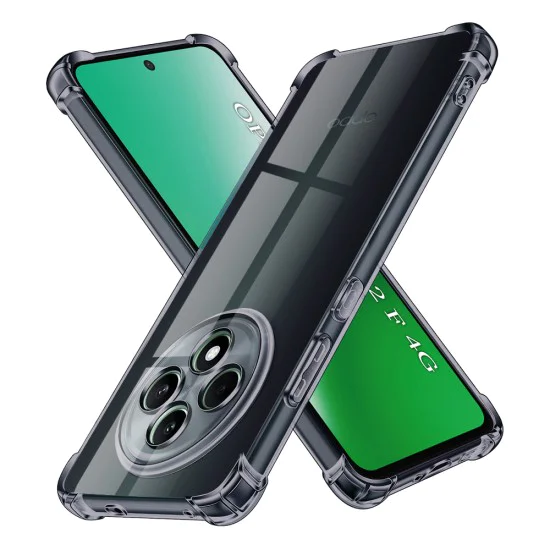 Калъф за Oppo Reno12 F 4G / Reno12 F 5G / Reno12 FS 4G / Reno12 FS 5G - Techsuit - Удароустойчив Clear Silicone - Опушено Черен