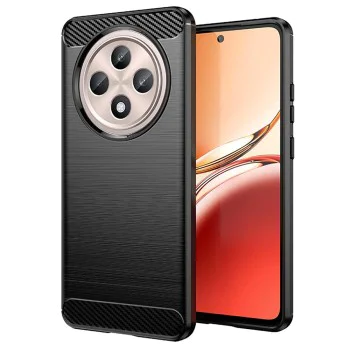 Калъф за Oppo Reno12 F 4G / Reno12 F 5G / Reno12 FS - Carbon Silicone - Черен