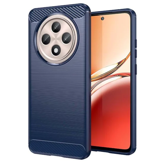 Калъф за Oppo Reno12 F 4G / Reno12 F 5G / Reno12 FS - Carbon Silicone - Син