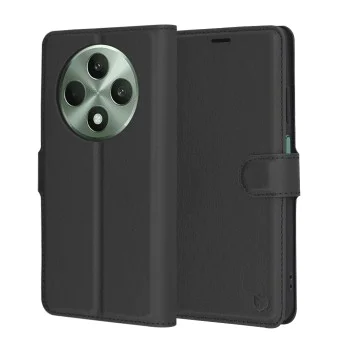 Калъф за Oppo Reno12 F 4G / Reno12 F 5G / Reno12 FS - Кожено Протектор - Черен
