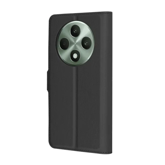 Калъф за Oppo Reno12 F 4G / Reno12 F 5G / Reno12 FS - Кожено Протектор - Черен