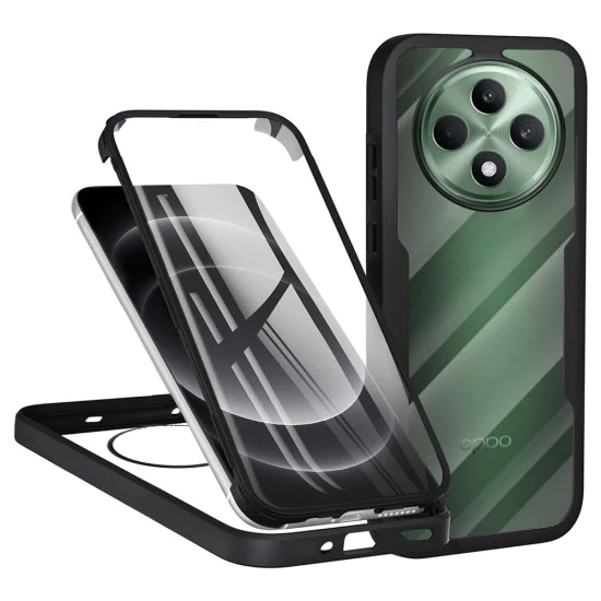 Калъф за Oppo Reno12 F 4G / Reno12 F 5G / Reno12 FS + Протектор - ColorVerse 360 ​​Series - Черен